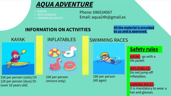 LEAFLET: First aid and aquatic rescue | Genially