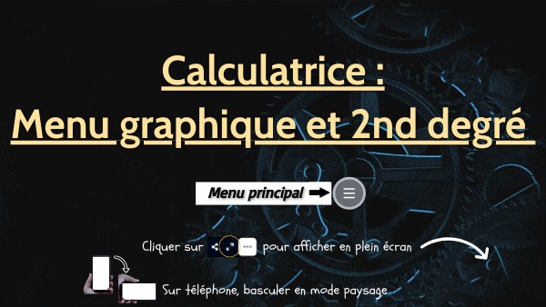 Menu graphique et 2d degré Term | Genially