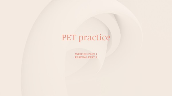 PET PRACTICE | Genially