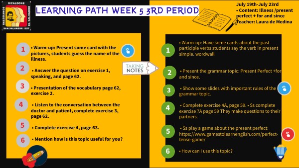 Learning Path week 5 3rd period | Genially