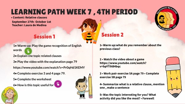 Learning Path week 7 4th period | Genially