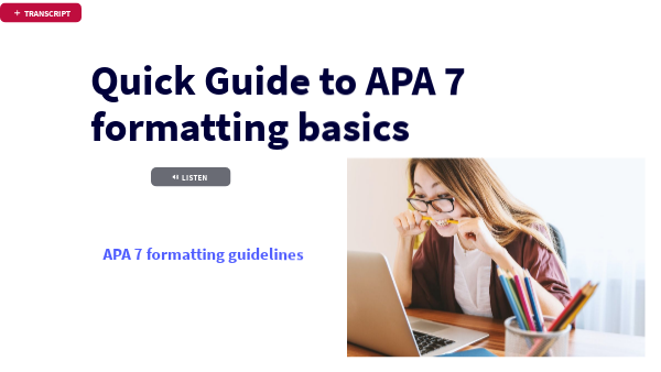 APA 7 Quick Guide | Genially