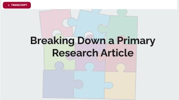 Breaking Down a Primary Research Article - EXS 101 Stock | Genially
