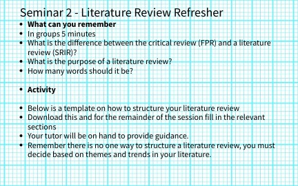 UoL SR Lit review Sem 2 | Genially