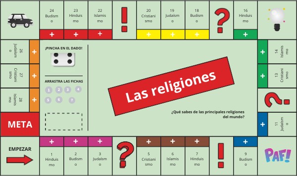 JUEGO TABLERO. Las religiones | Genially