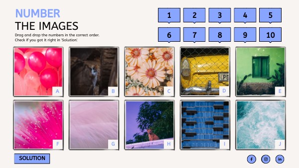 NUMBER THE IMAGES | Genially