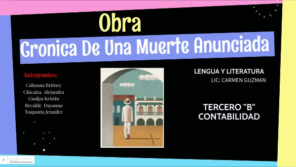 OBRA CRONICA DE UNA MUERTE ANUNCIADA