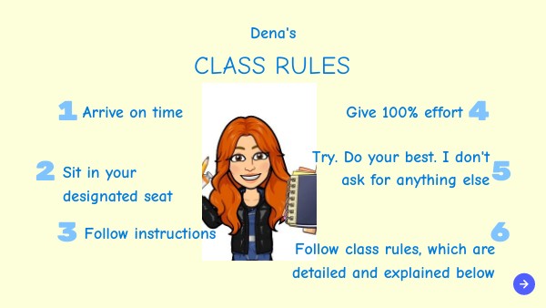Dena's Class Rules and FAQs - French | Genially