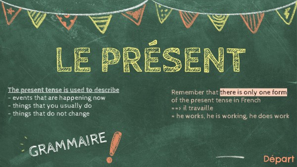 Le présent de l'indicatif
