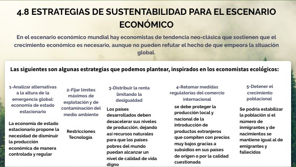 4.8 Estrategias para el escenario económico
