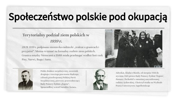 Społeczeństwo polskie pod okupacją | Genially