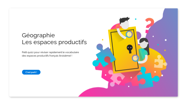 Les espaces productifs mini quizz | Genially