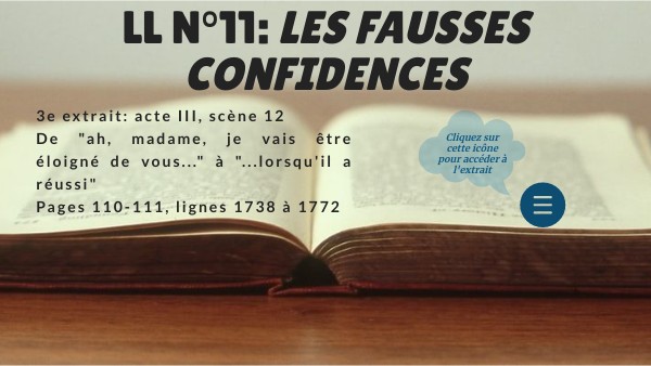 LL n°11: Les Fausses Confidences, III, 12