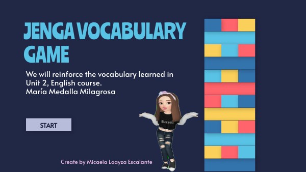 Jenga vocabulary game previo | Genially