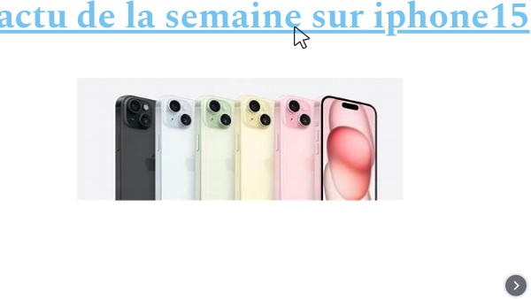 ACTU 2 SUR IPHONE 15