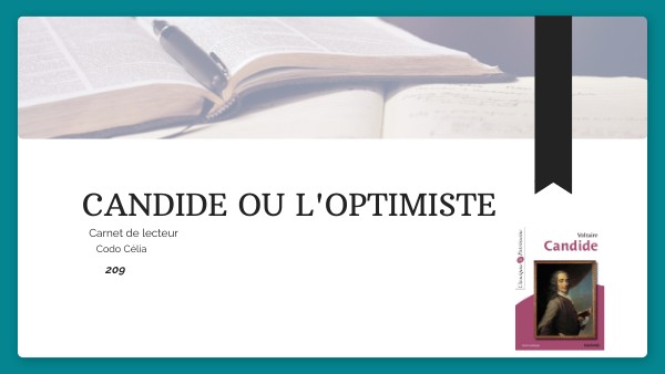 Candide Page De Garde Carnet de lecteur , Candide | Genially