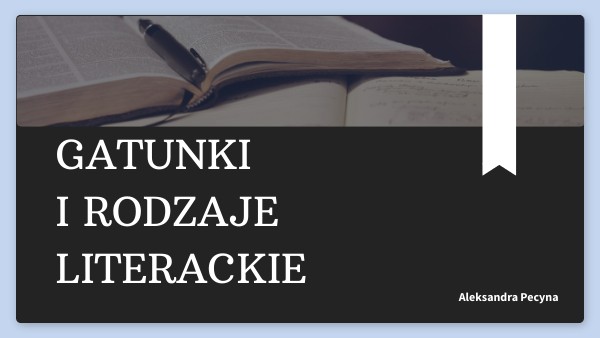 GATUNKI LITERACKIE