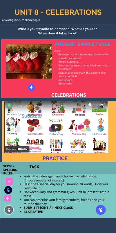 UNIT 8- CELEBRATIONS | Genially