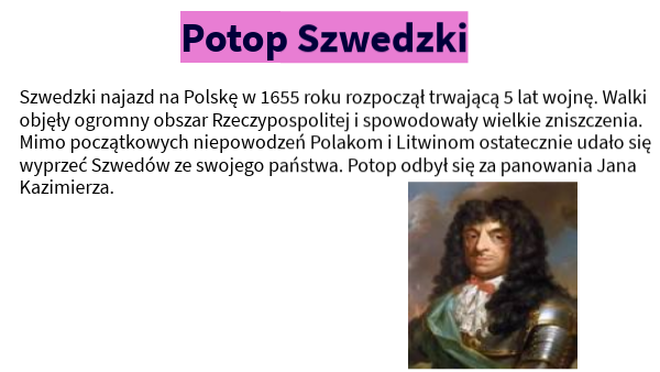 Potop Szwedzki Przyczyny I Skutki Potop Szwedzki | Genially