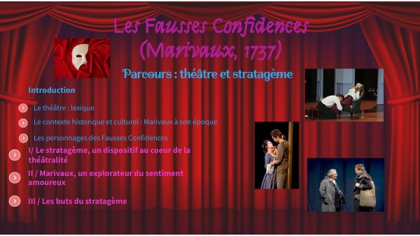 Les Fausses Confidences Nombre De Pages Les Fausses Confidences - Parcours : Stratagème et théâtre | Genially