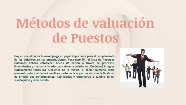 MÉTODOS DE VALUACIÓN DE PUESTOS | Genially
