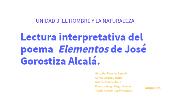 Interpretación del poema "Elementos" de José Gorostiza.