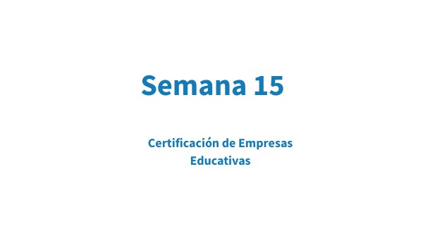 Semana 15 | Genially