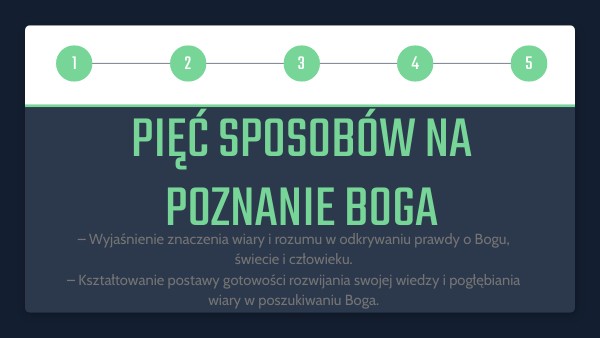Pieć sposobów na poznanie Boga. | Genially