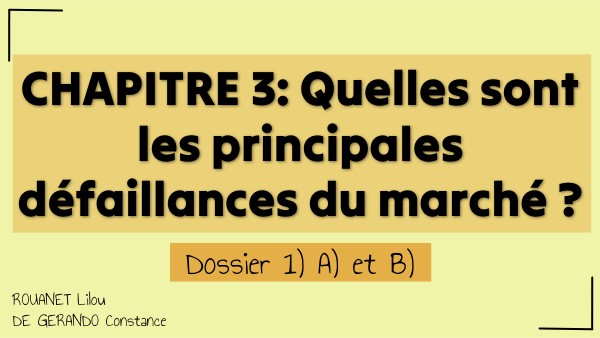 Les Défaillances du Marché