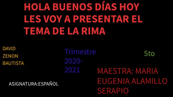 PRESENTACIÓN:LA RIMA DAVID ZEON