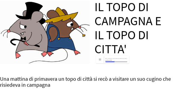 IL TOPO DI CAMPAGNA E IL TOPO DI CITTA' | Genially