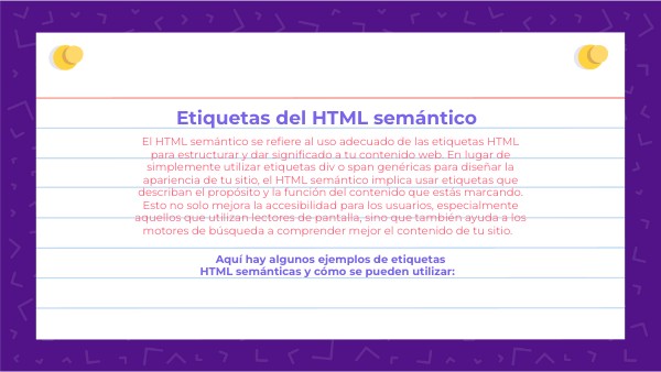 Etiquetas del HTML semántico | Genially