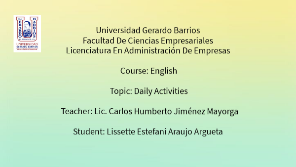 Daily Activities | Genially