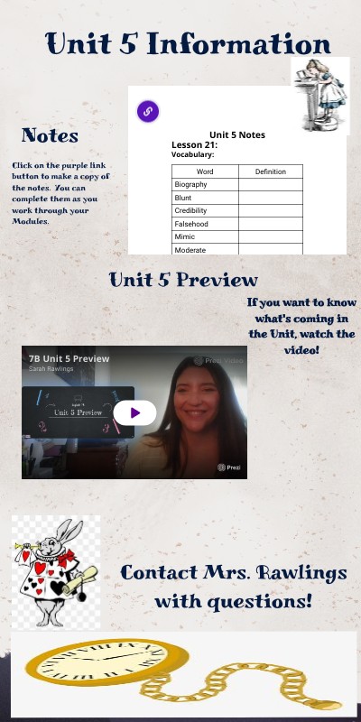 7B Unit 5 Information