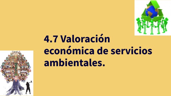 4.7 Valoración Económica De Servicios Ambientales