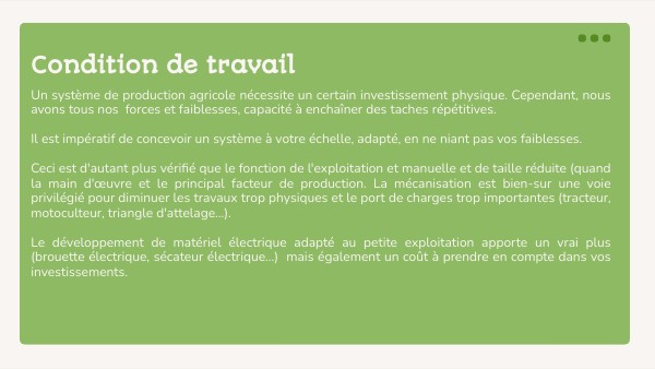 condition de travail