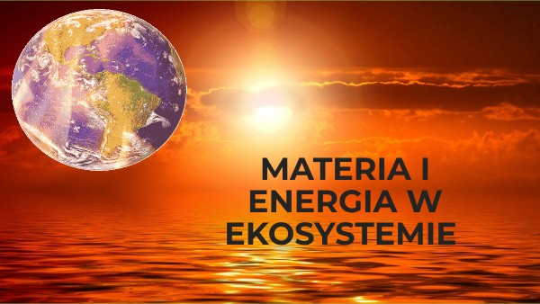 Przepływ Energii W Ekosystemie MATERIA I ENERGIA W EKOSYSTEMIE