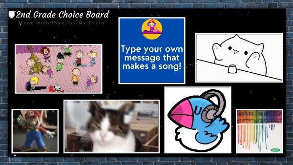 2nd Grade Choice Board | Genially