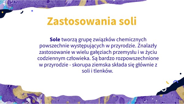 Zastosowanie Soli W życiu Codziennym Chemia zastosowanie soli