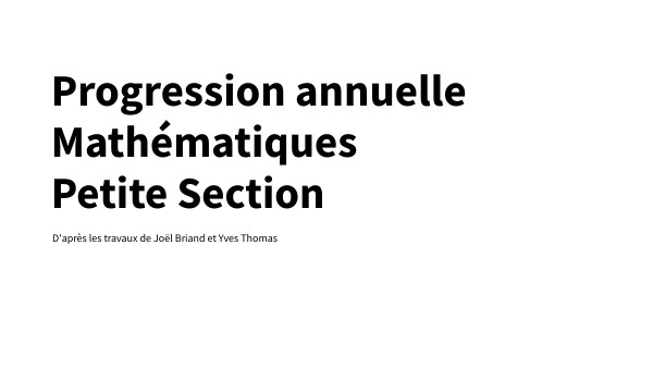 Une Année De Mathématiques En Petite Section Pdf Programmation annuelles mathématiques Petite Section
