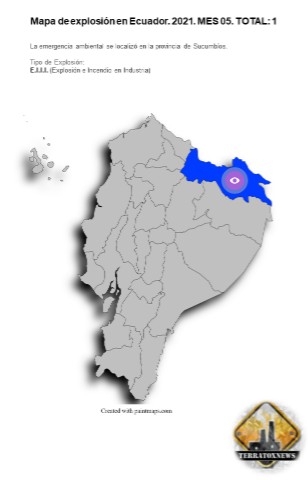 Mapa de explosión en Ecuador: 2021. MES 05. TOTAL: 1