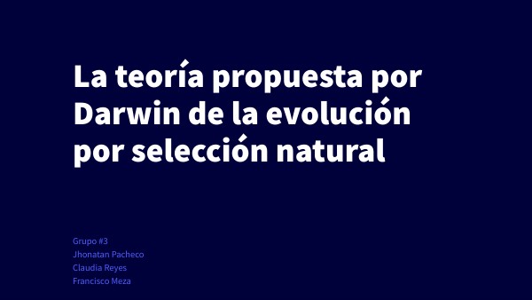 La teoría propuesta por Darwin