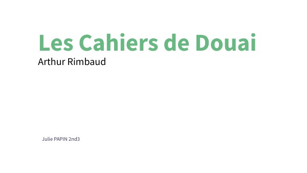 Les Cahiers de Douai