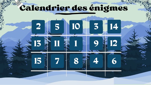 Calendrier des énigmes 2022