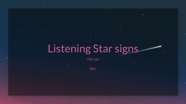 STAR SIGNS LISTENING | Genially