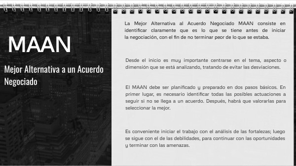 MAAN (Mejor Alternativa a un Acuerdo Negociado) | Genially
