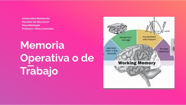 Memoria de Trabajo u Operativa | Genially