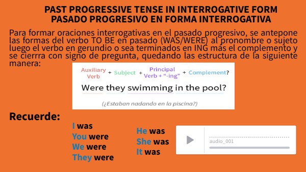 3ro A-B PASADO PROGRESIVO FORMA INTERROGATIVA