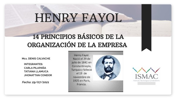 14 PRINCIPIOS BASICOS DE LA ORGANIZACIÓN DE UNA EMPRESA