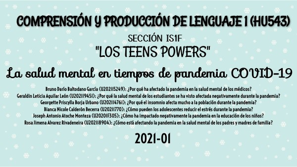 La salud mental en tiempos de pandemia COVID-19_G1 | Genially
